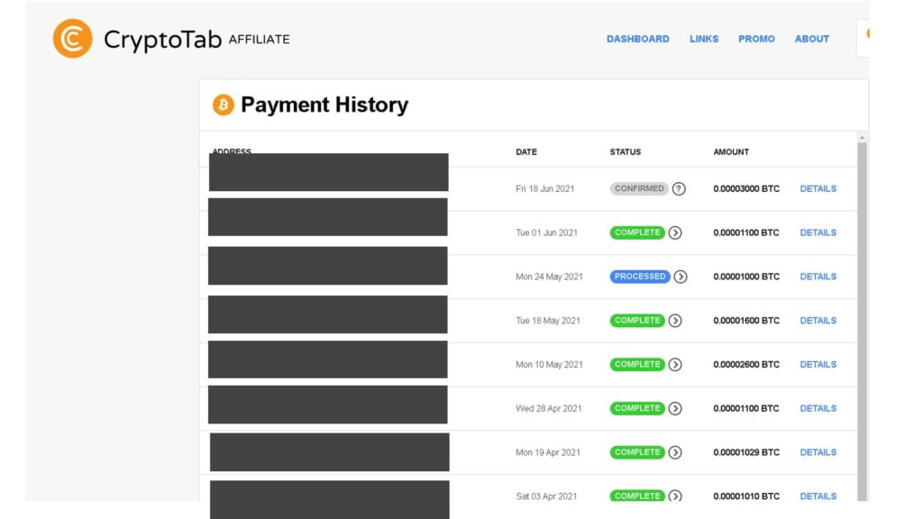 CryptoTab瀏覽器挖礦出金紀錄 20210618 CryptoTab教學 CryptoTab出金