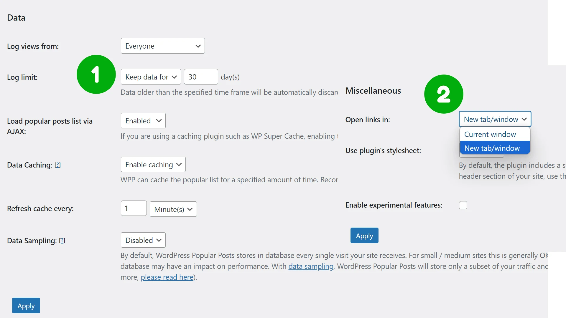 設置WordPress Popular Posts步驟3